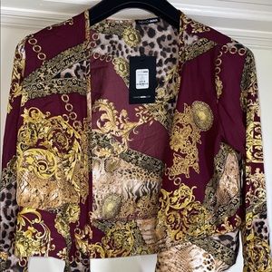 Fashion-nova, small, burgundy, blouse, never worn